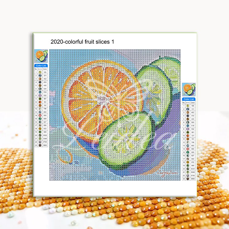 Colorful fruit slices 2 Diamond Painting 50/50（8“x8"*4）