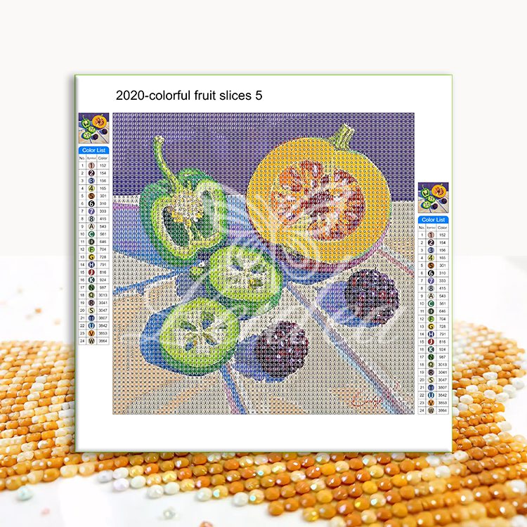 Colorful fruit slices 1 Diamond Painting 50/50（8“x8"*4）