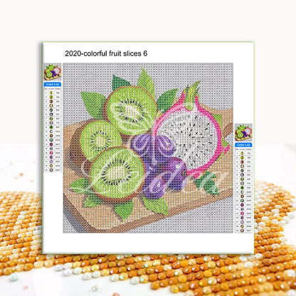 Colorful fruit slices 1 Diamond Painting 50/50（8“x8"*4）