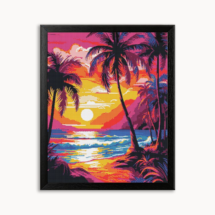 Tropical Sundown Palms Diamond Painting 30/40 40/50 50/60
