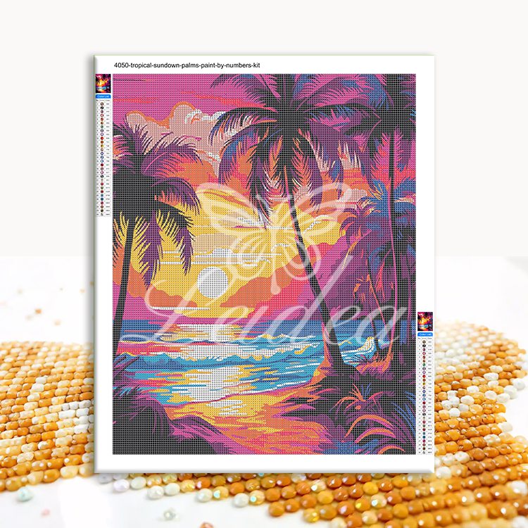 Tropical Sundown Palms Diamond Painting 30/40 40/50 50/60
